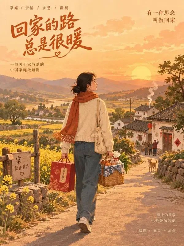 回家的路有点甜 - 家庭伦理短剧 短剧《回家的路有点甜》封面图
