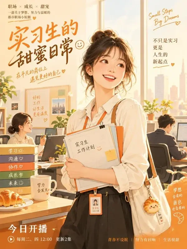 短剧《追光的实习生》封面图